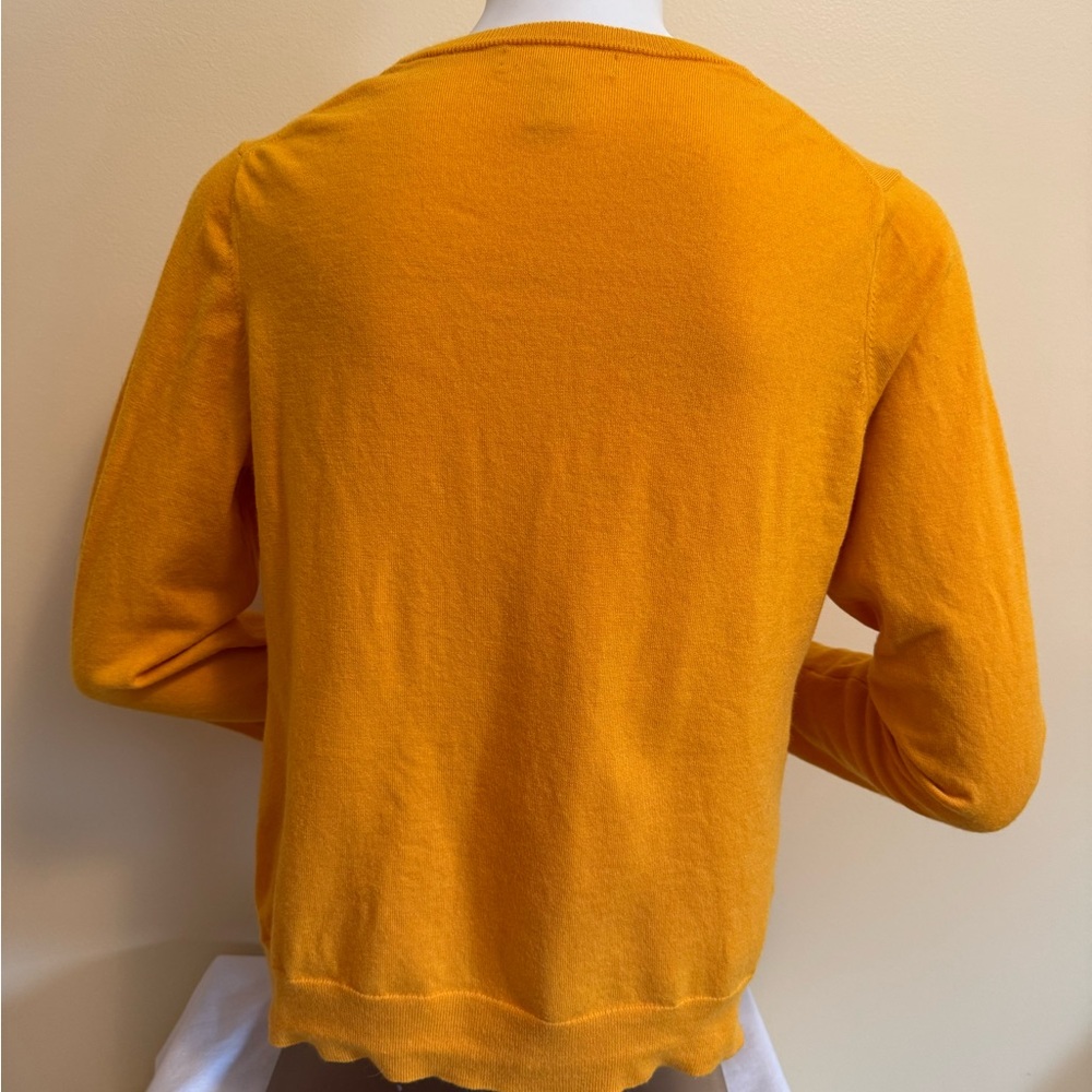 Banana Republic Vibrant Yellow Extra Fine Merino Cardigan Sweater Size M - Picture 8 of 10